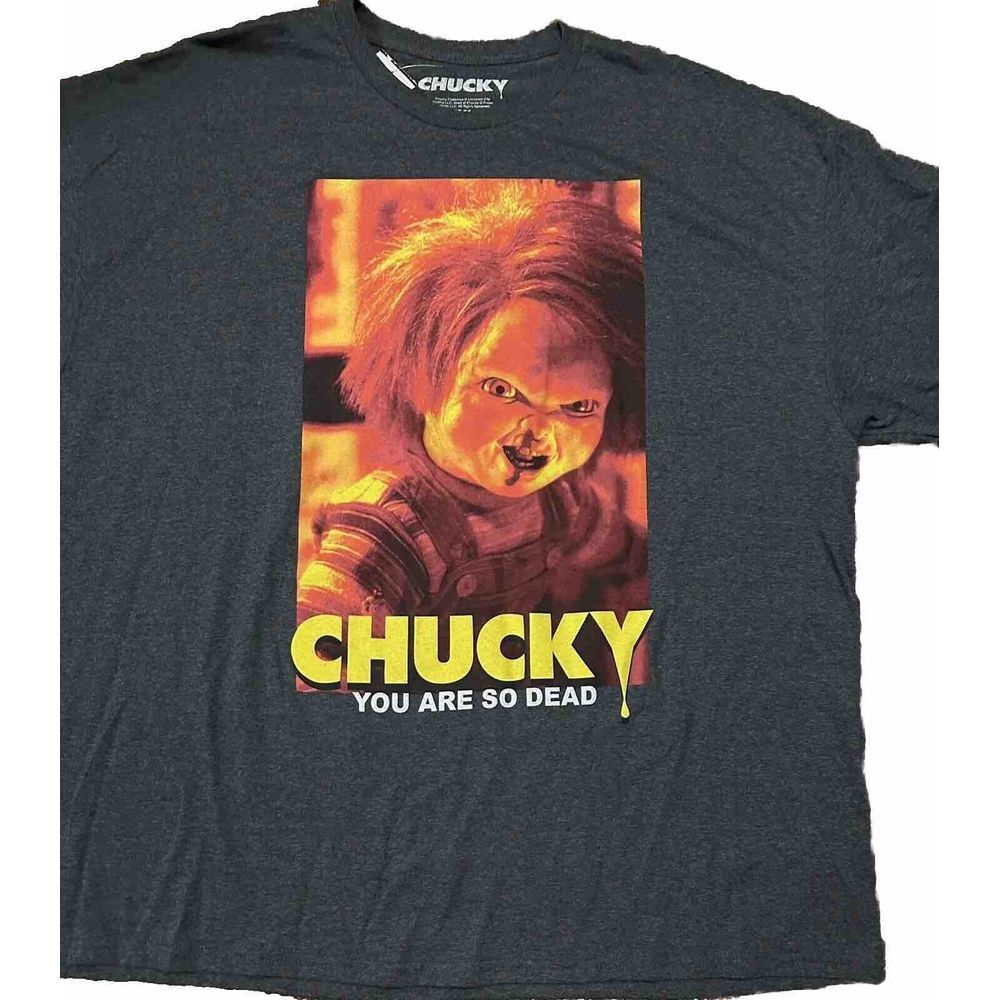 Chucky TShirt Adult Unisex 4XL Gray Horror You Are So Dead Universal Studio - Picture 4 of 6
